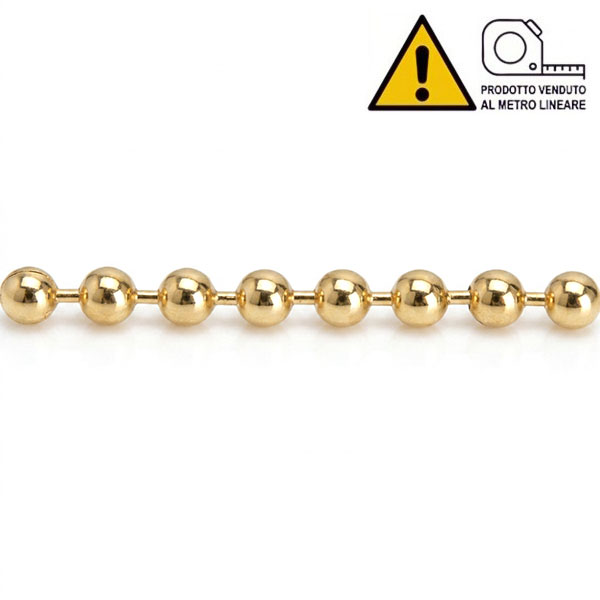 MINUTEX Catena a Perline in Ottone Lucido MOD. 878 D.MM 3 - MINUTEX
